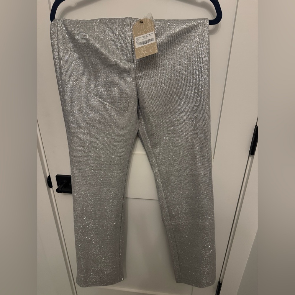 Meshki Silver Glitter Pants
